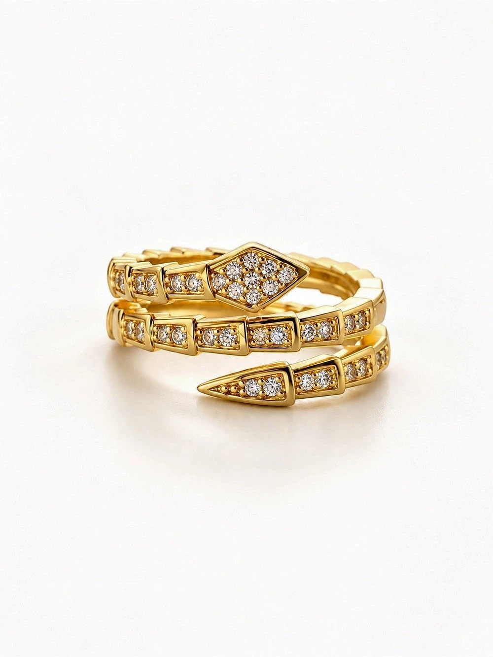 Wrap Cocktail Ring Serpent Style 18k gold plated